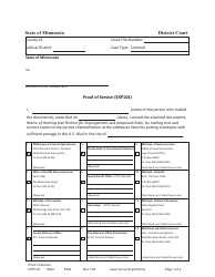 Document preview: Form EXP104 Proof of Service - Minnesota