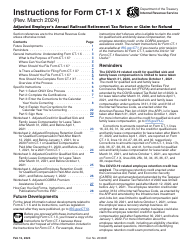 Document preview: Instructions for IRS Form CT-1 X Adjusted Employer's Annual Railroad Retirement Tax Return or Claim for Refund