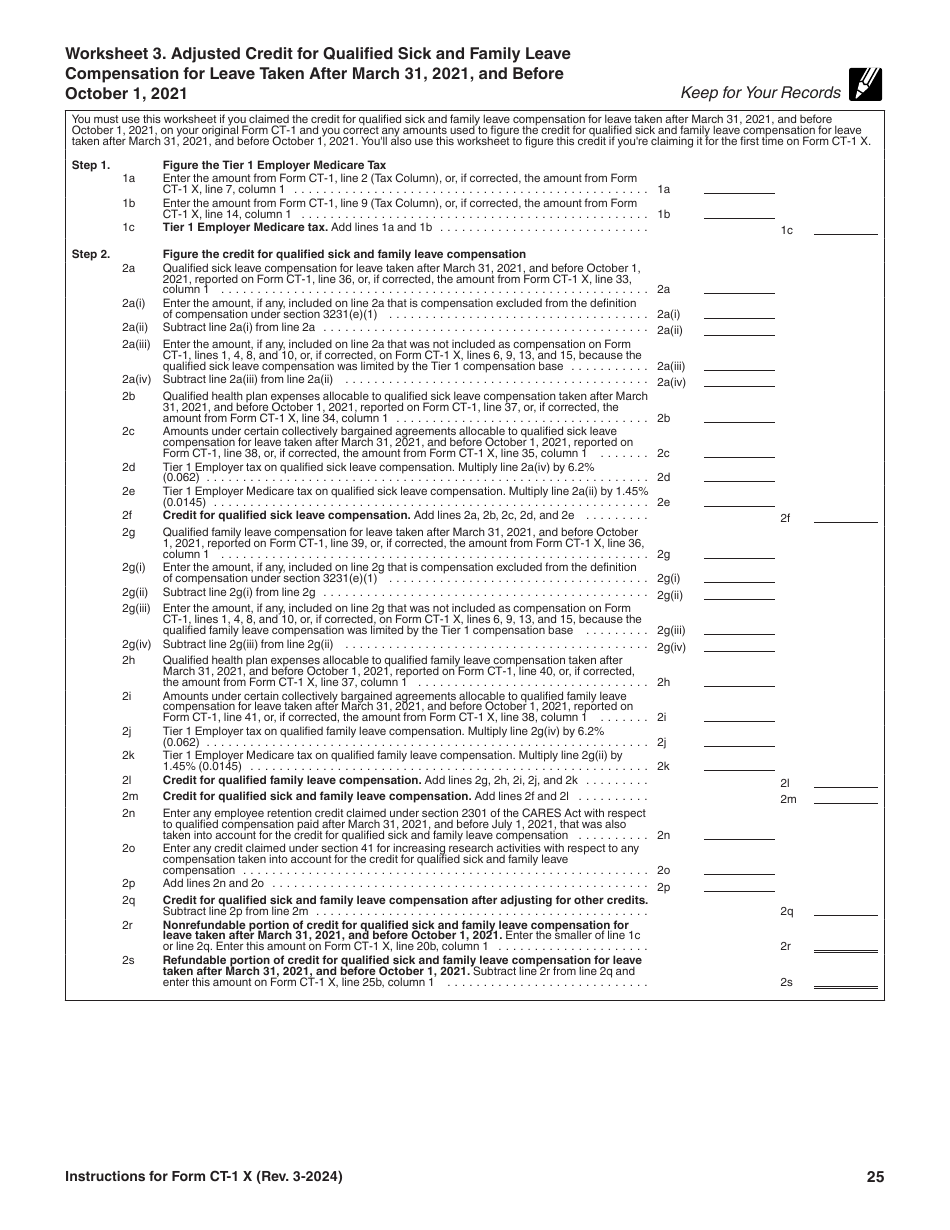 Instructions for IRS Form CT-1 X Adjusted Employers Annual Railroad Retirement Tax Return or Claim for Refund, Page 25