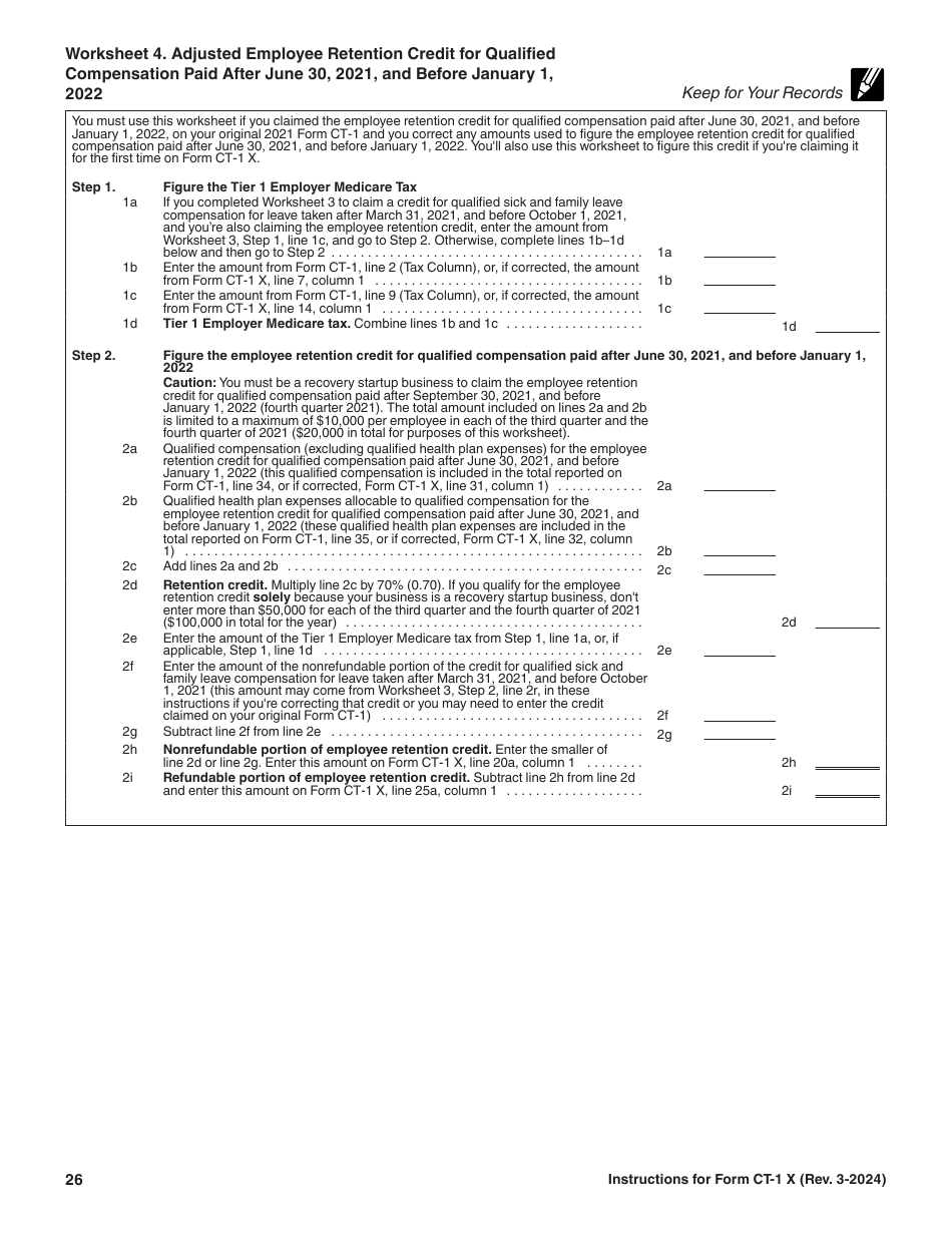 Instructions for IRS Form CT-1 X Adjusted Employers Annual Railroad Retirement Tax Return or Claim for Refund, Page 26