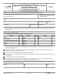 Document preview: IRS Form 15397 Application for Extension of Time to Furnish Recipient Statements