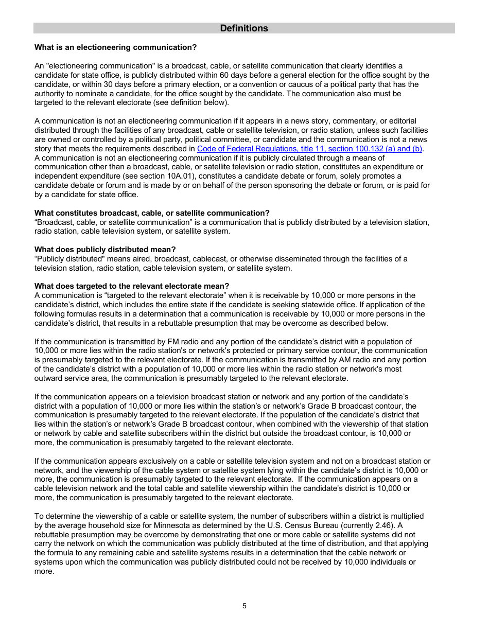 Statement of Electioneering Communications - Minnesota, Page 5