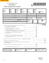 Document preview: Form CO-411 Vermont Corporate Income Tax Return - Vermont