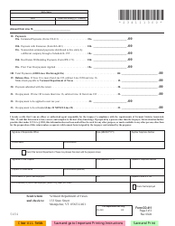 Form CO-411 Vermont Corporate Income Tax Return - Vermont, Page 3