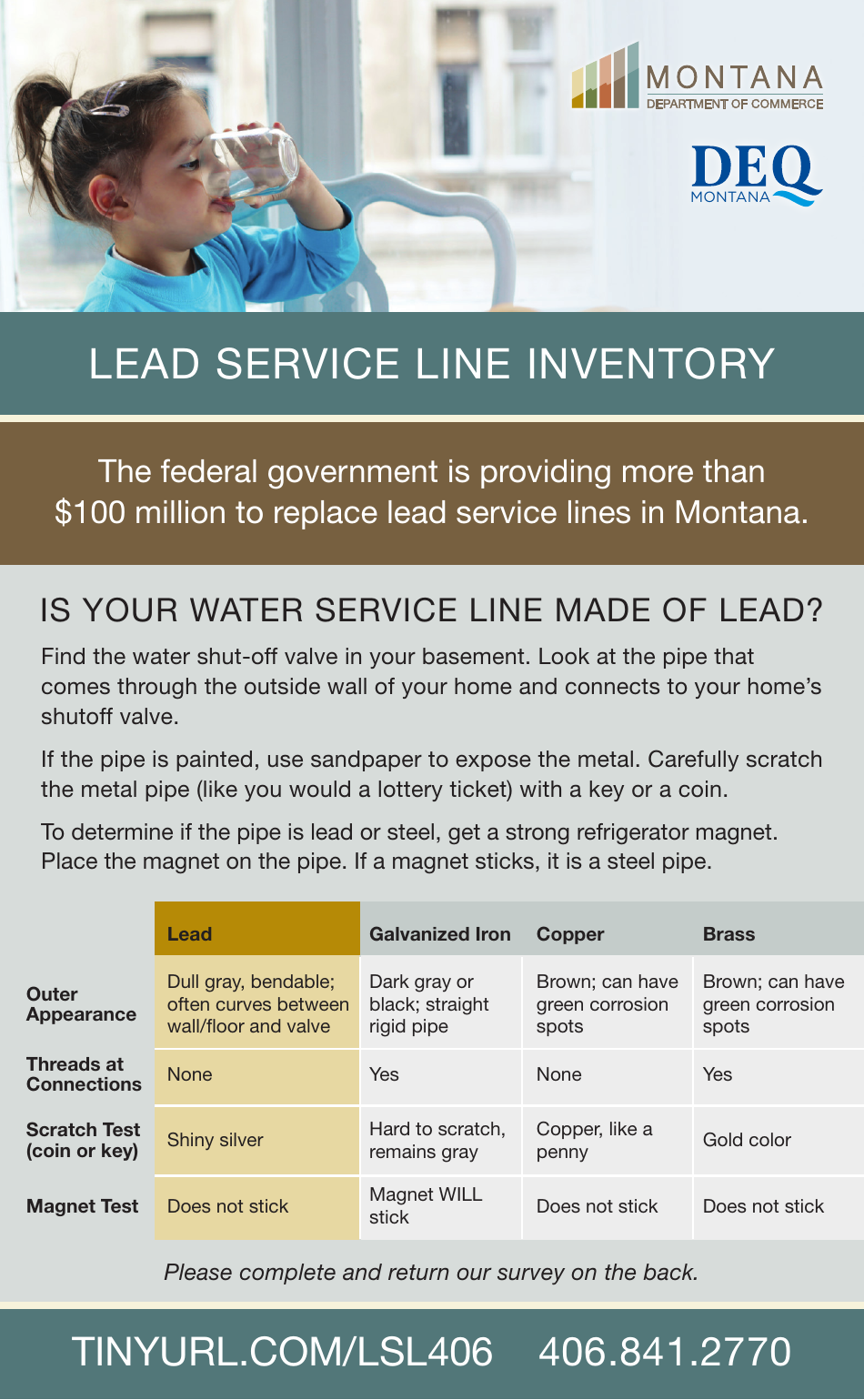 Lead Service Line Door Hanger Template - Montana, Page 1