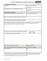 Form DAS4A Division of Apprenticeship Standards Complaint Form - California