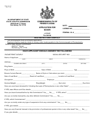 Form OSOC-103-1-73 Application for Boxer License - Pennsylvania