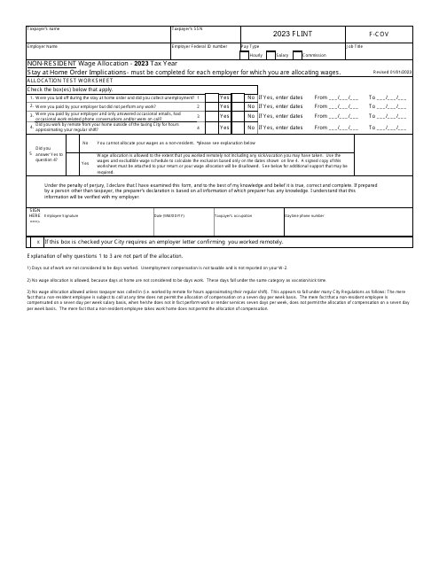 Form F-COV 2023 Printable Pdf