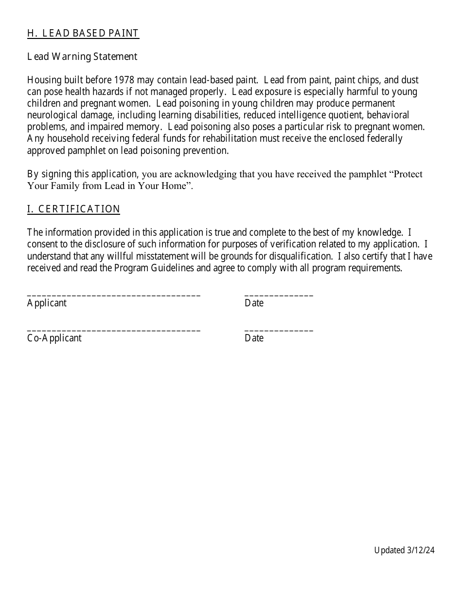 Senior Citizen Owner-Occupied Property Rehabilitation Program Application - Dutchess County, New York, Page 8