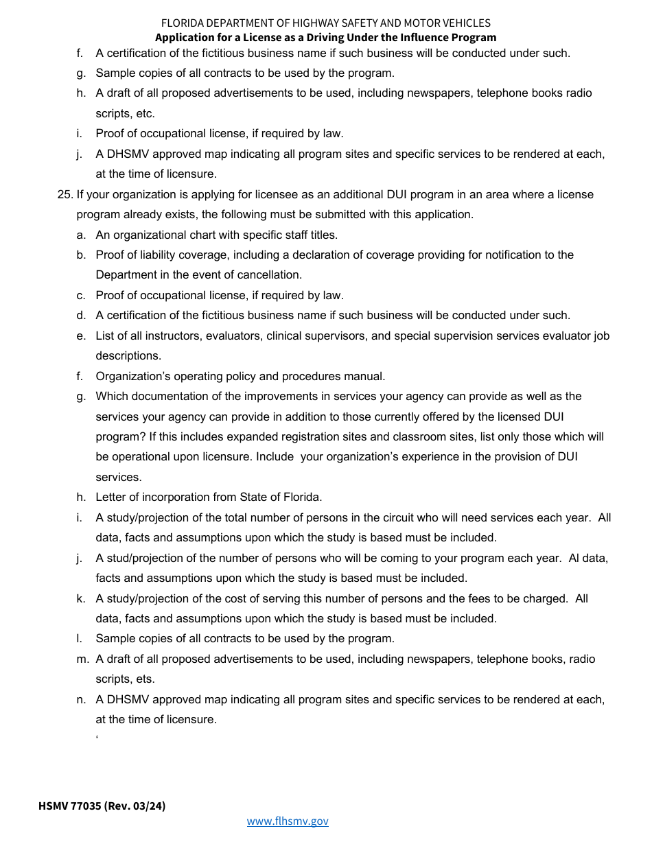 Form HSMV77035 Application for a License as a Driving Under the Influence Program - Florida, Page 4