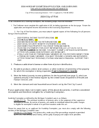 Hardship Exemption Application and Guidelines - City of Flint, Michigan
