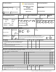 Site Monitoring Form - Child Adult Care Food Program - Washington