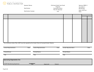Site Monitoring Form - Child Adult Care Food Program - Washington, Page 6