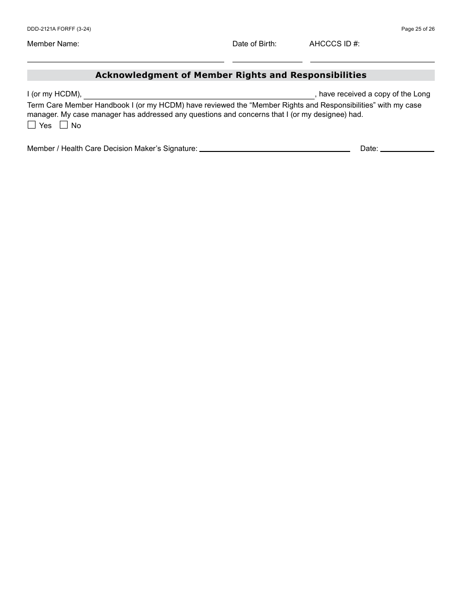 Form DDD-2121A Person-Centered Service Plan Supplement to the Individualized Family Service Plan - Arizona, Page 25
