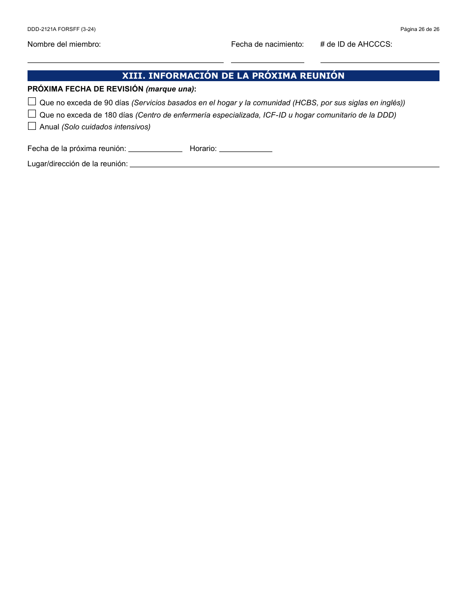 Formulario DDD-2121A-S Suplemento De Plan De Servicio Centrado En La Persona (Pcsp) Para El Plan Individualizado De Servicio Familiar (Ifsp) - Arizona (Spanish), Page 26