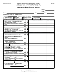 Form LCR-1023A Life-Safety Inspection Report - Arizona