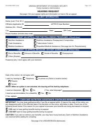 Form FAA-0098A Hearing Request - Arizona