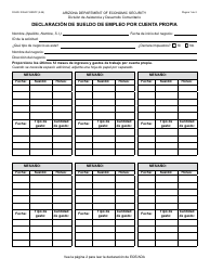 Formulario DCAD-1004A-S Declaracion De Sueldo De Empleo Por Cuenta Propia - Arizona (Spanish)