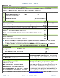 Birth Certificate Request - Minnesota, Page 2