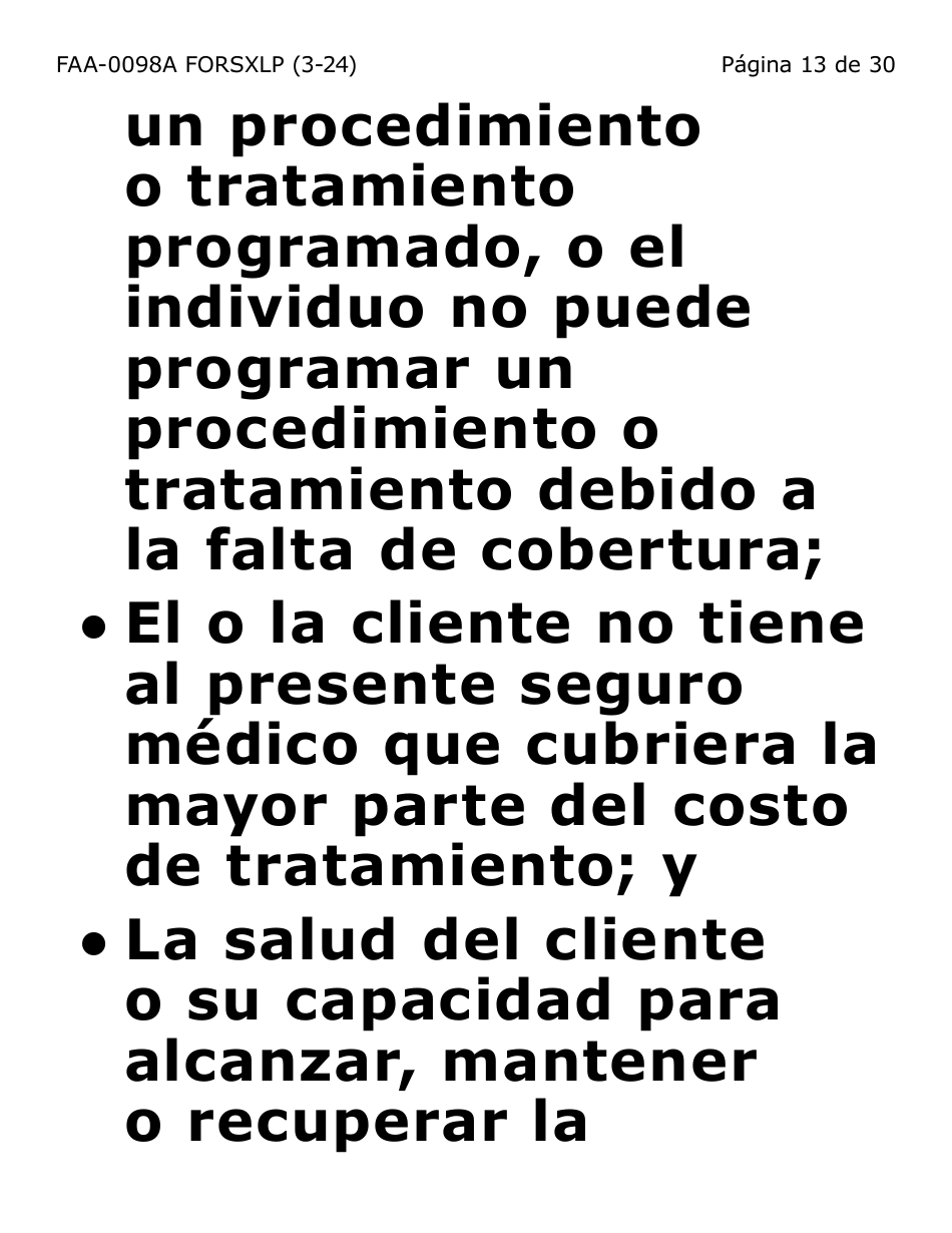 Formulario FAA-0098A-SXLP Solicitud De Apelacion (Letra Extra Grande) - Arizona (Spanish), Page 13