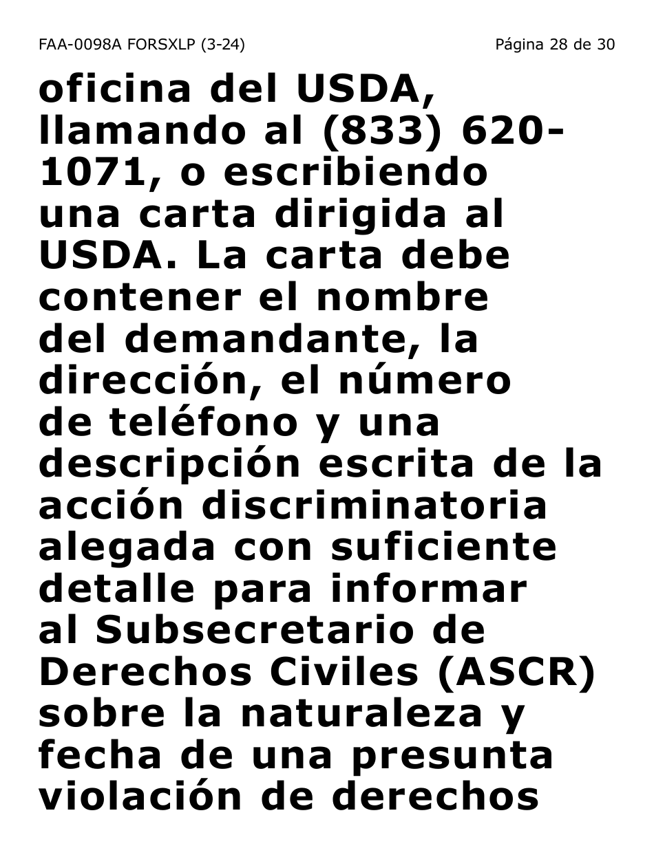 Formulario FAA-0098A-SXLP Solicitud De Apelacion (Letra Extra Grande) - Arizona (Spanish), Page 28