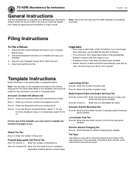 Instructions for Form TC-62W Miscellanous Tax Return - Utah