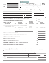 Form TC-20 Utah Corporation Franchise and Income Tax Return - Utah