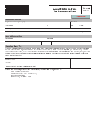 Document preview: Form TC-828 Aircraft Sales and Use Tax Remittance Form - Utah