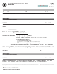 Document preview: Form TC-843 Bill of Sale - Utah