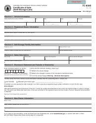 Form TC-893S Certificate of Sale (Self-storage Lien) - Utah