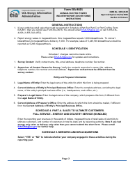 Instructions for Form EIA-861S Annual Electric Power Industry Report (Short Form), Page 2