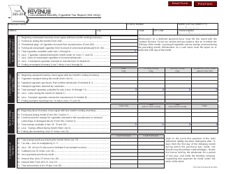 Form 265-20 Consolidated Monthly Cigarette Tax Report (20s Only) - Missouri