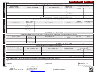 Form 265-20 Consolidated Monthly Cigarette Tax Report (20s Only) - Missouri, Page 2