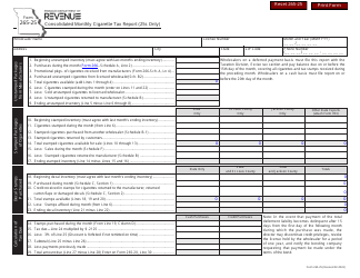 Form 265-25 Consolidated Monthly Cigarette Tax Report (25s Only) - Missouri