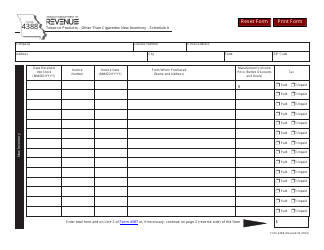 Document preview: Form 4388 Schedule A Tobacco Products - Other Than Cigarettes New Inventory - Missouri