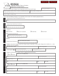 Form 4732 Cigarette and Other Tobacco Products Registration Change Request - Missouri