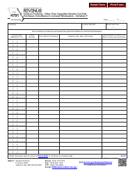 Form 4791 Schedule F Tobacco Products - Other Than Cigarettes Retailer Tax-Paid Purchases From Missouri Licensed Wholesalers - Missouri