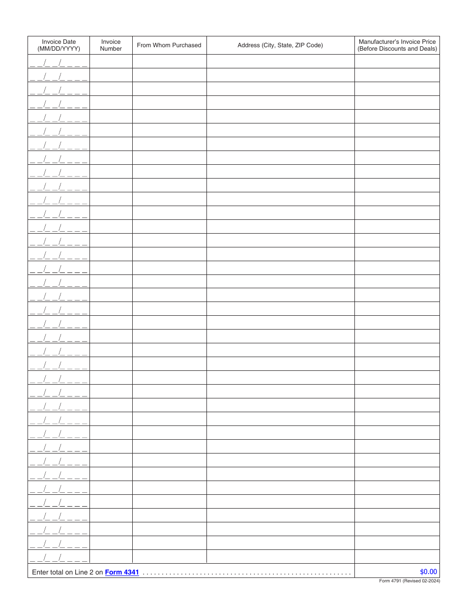 Form 4791 Schedule F Tobacco Products - Other Than Cigarettes Retailer Tax-Paid Purchases From Missouri Licensed Wholesalers - Missouri, Page 2