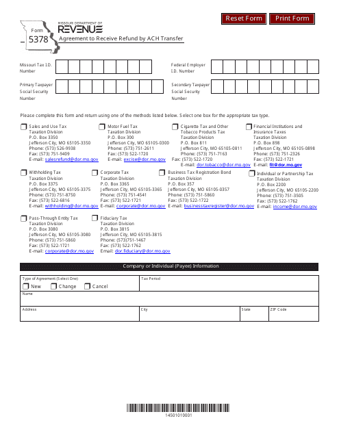 Form 5378  Printable Pdf