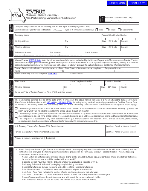 Form 5304  Printable Pdf