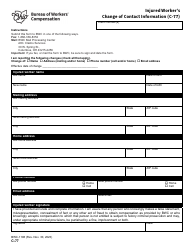 Document preview: Form C-77 (BWC-1198) Injured Worker's Change of Contact Information - Ohio