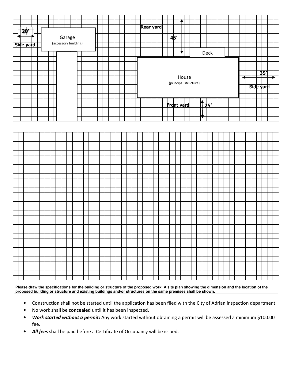 Building Permit Application - City of Adrian, Michigan, Page 3