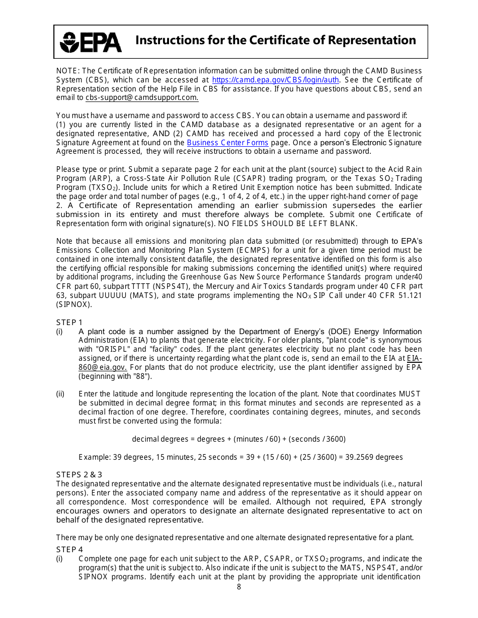 EPA Form 7610-1 Certificate of Representation, Page 17