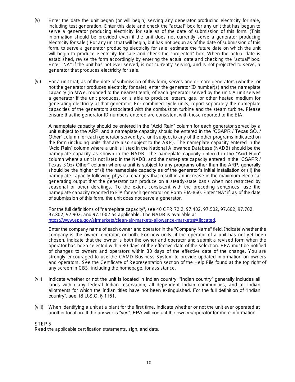 EPA Form 7610-1 Certificate of Representation, Page 19