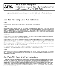 EPA Form 7610-28 Acid Rain Nox Compliance Plan, Page 3