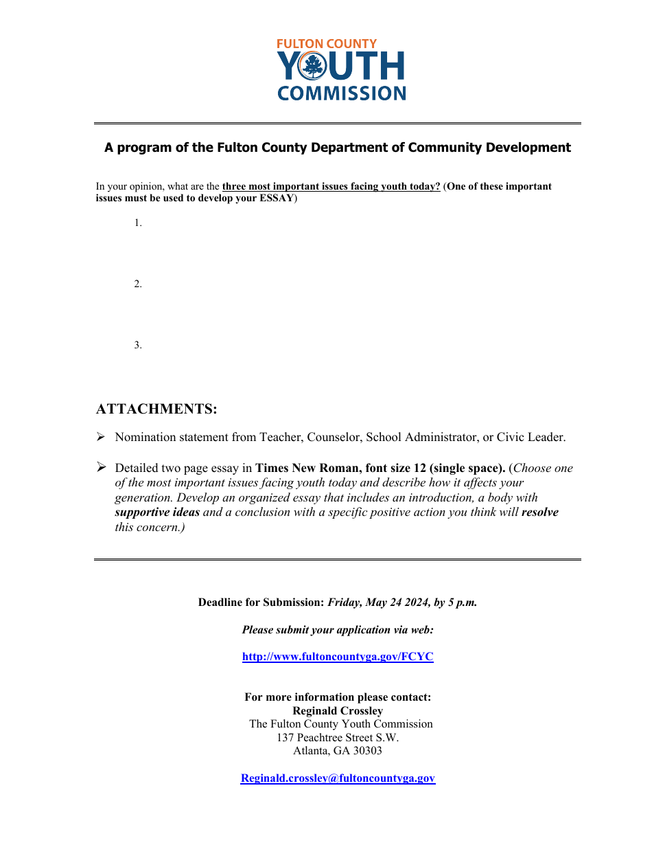 Youth Commission Application - Fulton County, Georgia (United States), Page 6