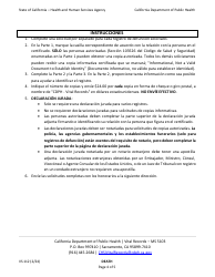 Form VS112 Application for Certified Copy of Death Record - California (English/Spanish), Page 4