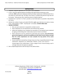 Form VS112 Application for Certified Copy of Death Record - California, Page 4