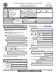 Document preview: USCIS Form I-864 Affidavit of Support Under Section 213a of the Ina