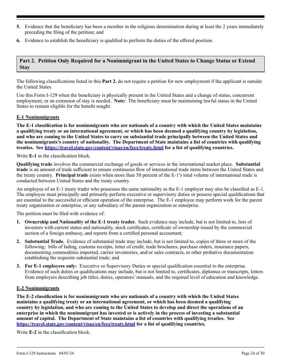 Instructions for USCIS Form I-129 Petition for a Nonimmigrant Worker, Page 24